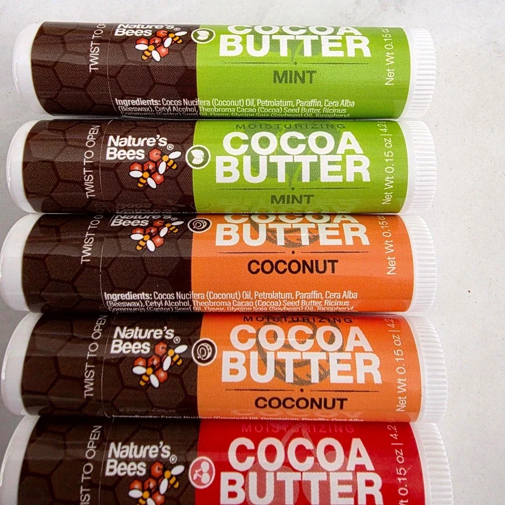 Nature's Bees Cocoa Butter‎ Lip Balm Unisex 9 Pack Multi Moisturizing Variety